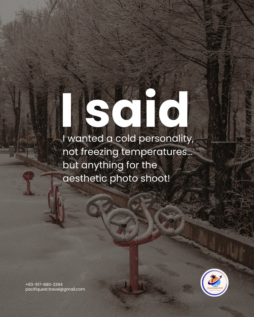 heberdavidaguil's tweet photo. Shivering in 4K for a K-Drama-worthy Instagram grid. Bundle up, embrace the snow, and serve winter-fit energy while pretending your fingers aren’t frozen. Worth every frozen tear for the photo dump. https://t.co/KjGk0SXsdn