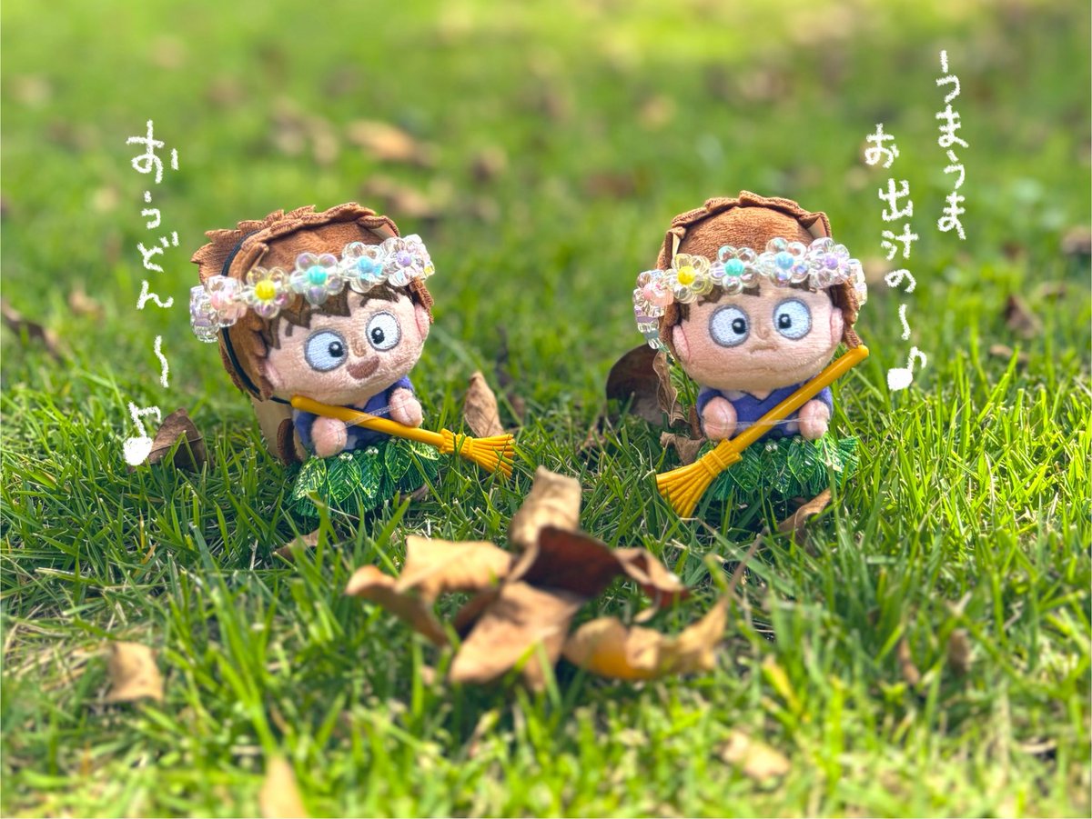 mittynatty's tweet photo. 落ち葉のおそうじ🍂🧹

まだ島気分から抜け出せないふたり🏝️🧜🏻‍♀️

#ほわぬいといっしょ https://t.co/nqhVHhZ09U