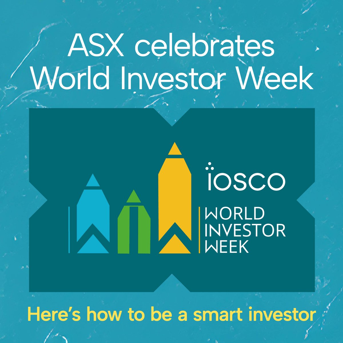 ASX's tweet photo. Are you a smart investor?

Discover three things smart investors pay attention to during World Investor Week, a global initiative focused on investor resilience, digital deception and scam awareness that ASX is proud to support.

Explore our free resources, insights and tools to help you build your investing knowledge, wherever you are on your investing journey https://t.co/G6USV4IQlK

#FinancialLiteracy #InvestorEducation #WorldInvestorWeek
