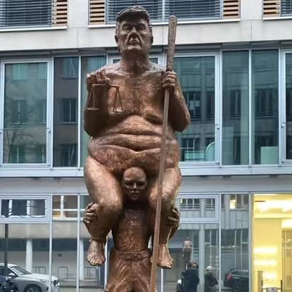 BeaverProgram's tweet photo. this statue is now on display at the Danish parliament building. Titled "The Orange Plague"

I guess Donny is a laughing stock. I don't remember any countries installing mocking naked statues of Biden or Obama... https://t.co/br7TeyCqGG