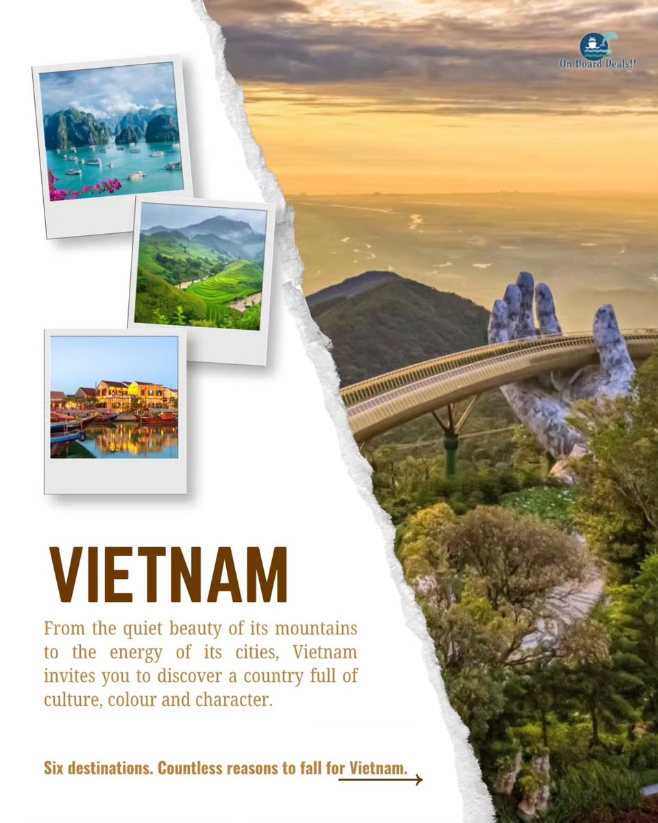 allanloko's tweet photo. Vietnam is a journey worth exploring. From lantern-lit streets and emerald bays to misty mountains and vibrant cities, every corner tells a story. Which part of Vietnam would you explore first? https://t.co/qCnm1ZAf1w