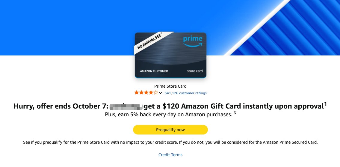 USCCStrategy's tweet photo. [Last day] #ad #Amazon store card: get a $120 Amazon Gift Card instantly upon approval by 10/07/26 
https://t.co/LxewoIbSPP https://t.co/XDUsVTF8bE
