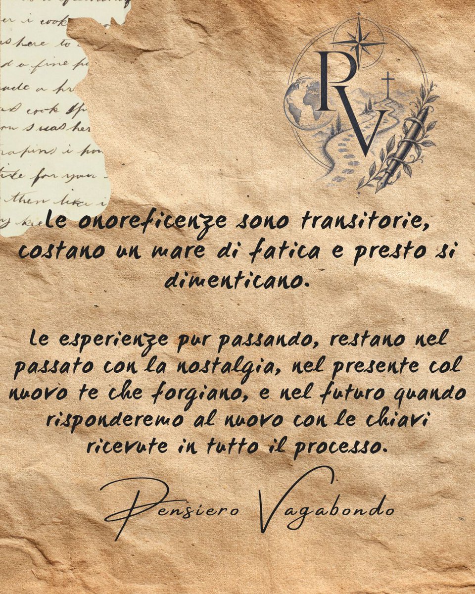 Santos_roberth's tweet photo. Le onorificenze passano, le esperienze restano. Una perdita, un viaggio, un fallimento possono diventare chiavi per affrontare il presente. Quale esperienza del tuo passato usi ancora oggi? https://t.co/TxGmrvHOYx
