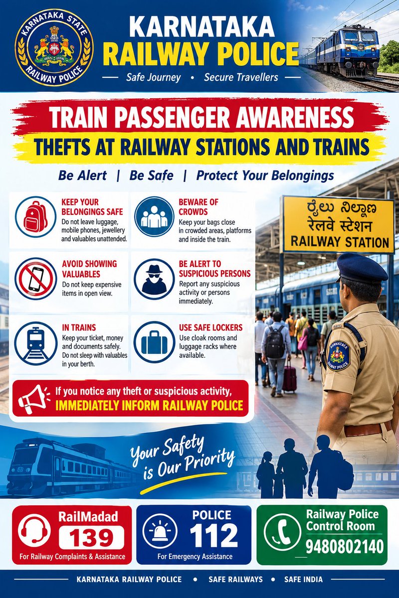 KARailwayPolice's tweet photo. @DgpKarnataka @KarnatakaCops @CPBlr @CPMysuru @CPBELAGAVI @CPMysuru https://t.co/aIrhSaGgjI
