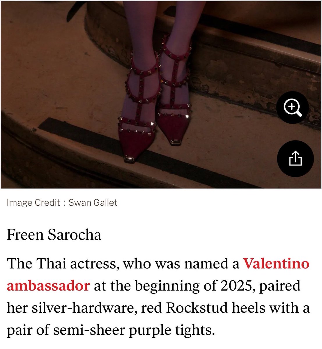 freenfolder's tweet photo. Freen Sarocha at the Valentino fashion show as part of Paris ready-to-wear spring 2027 fashion week on Oct. 4, 2026 in Paris, France. ✨

The Thai actress, who was named a Valentino ambassador at the beginning of 2025, paired her silver-hardware, red Rockstud heels with a pair of semi-sheer purple tights. 

🖇️ https://t.co/WoyKUmOWLZ

#ValentinoSS27xFreen
#ValentinoAntibiblioteca
#ValentinoGaravani
#srchafreen
#PFW

@srchafreen
@MaisonValentino
@ValentinoTH