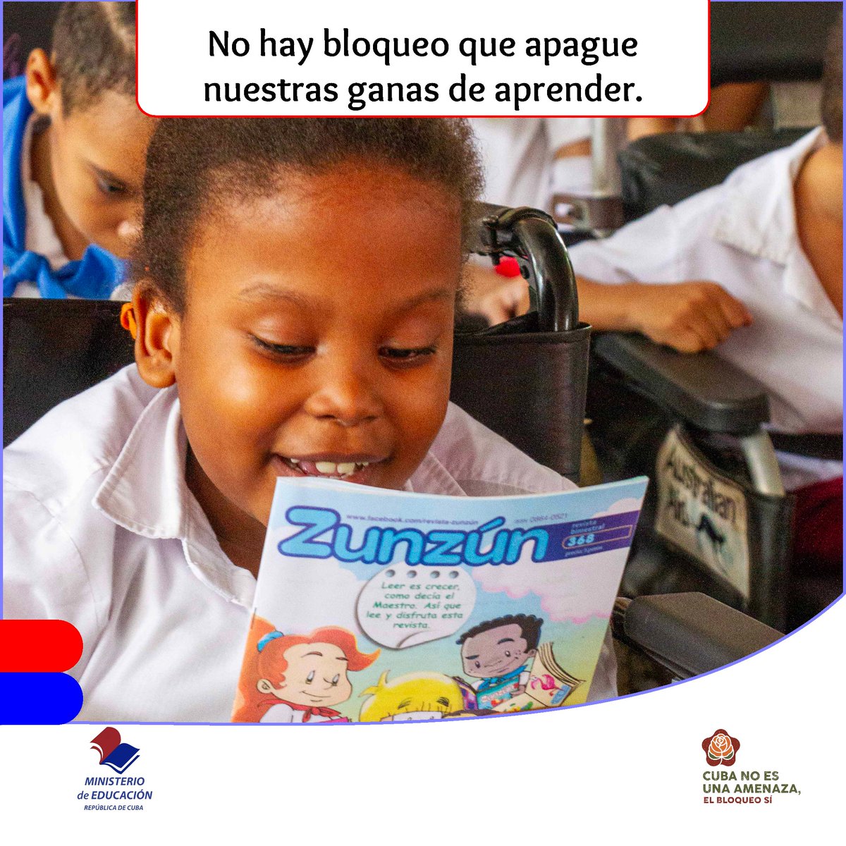 CubaMined's tweet photo. 🇨🇺 El bloqueo y el cerco petrolero de EE.UU. causan daño y sufrimiento a todo el pueblo cubano. Pero no apagan las ganas de aprender, de crecer y de soñar de niñas, niños, adolescentes y jóvenes. 📚✏️ #CubaNoEsUnaAmenaza, el bloqueo Sí https://t.co/qH0hcYYC9X