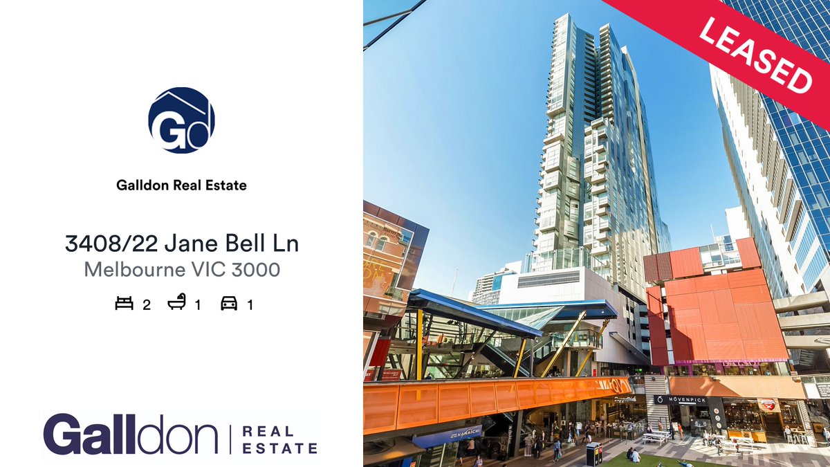 GalldonRE's tweet photo. 🛌 2 🛀 1 🚘 1
📍 3408/22 Jane Bell Ln, Melbourne, VIC, 3000

Our latest leased rental on RateMyAgent

https://t.co/i898NJEOeu

...
#ratemyagent #realestate #Galldon_Real_Estate https://t.co/Qo2YkGnp06