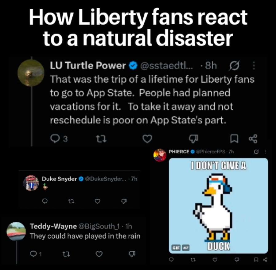 KatsOnTop's tweet photo. The crazy thing is we still got Liberty accounts defending this type of behavior.
This is the true culture of Liberty University. #TheLibertyWay https://t.co/rw4DDIaZ1G