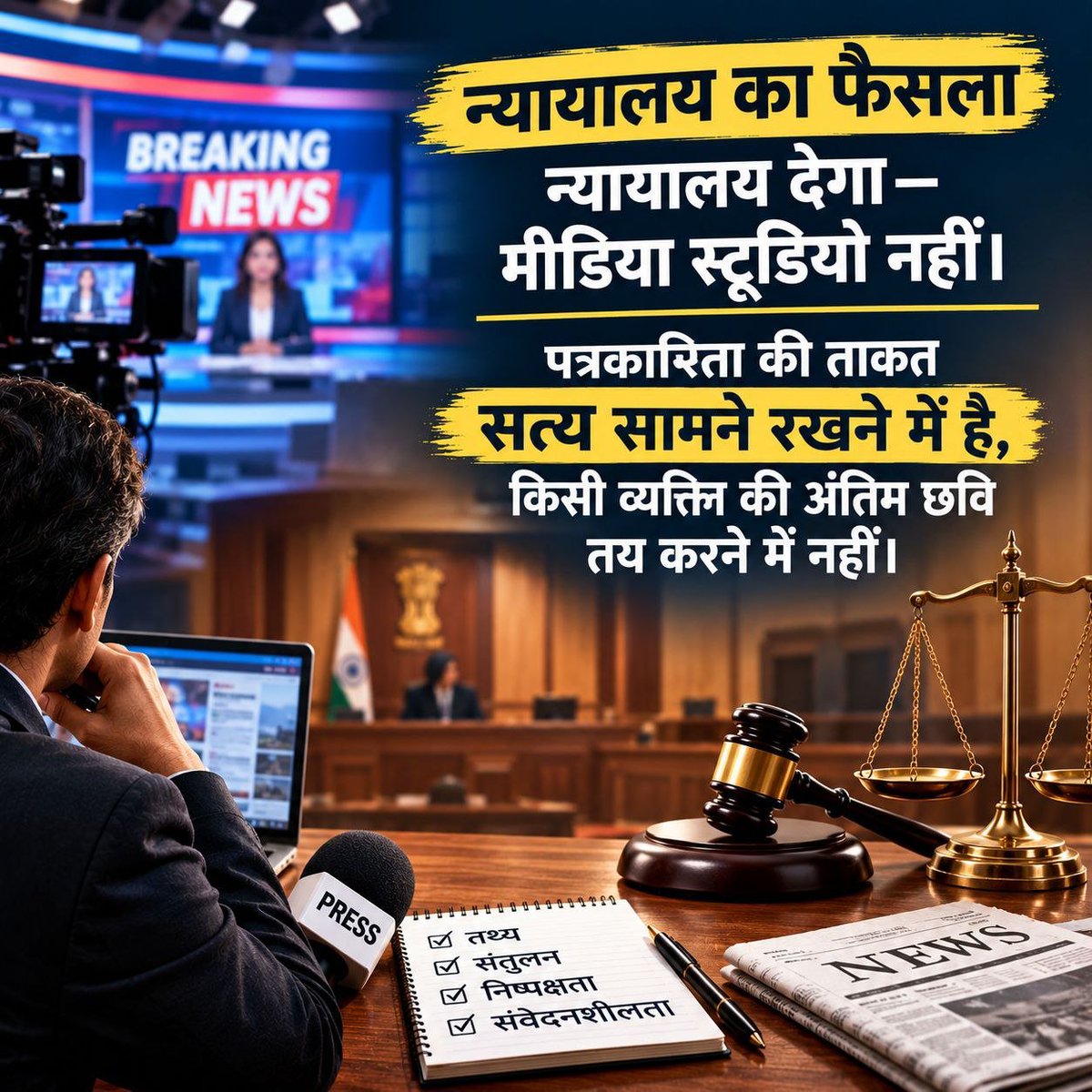 sachinvds2012's tweet photo. सुप्रीम कोर्ट ने वेंकटेश बनाम कर्नाटक राज्य में स्पष्ट किया कि साक्ष्यों की वैधता का फैसला अदालत करेगी, टीवी स्टूडियो नहीं। जब न्यायालय की प्रक्रिया से पहले ही जनमत गढ़ा जाए, तो यह स्पष्ट Selective Media Bias को दर्शाता है। ⚖️ #हिंदू_संत_निशाने_पर https://t.co/TjlJbczp5U
