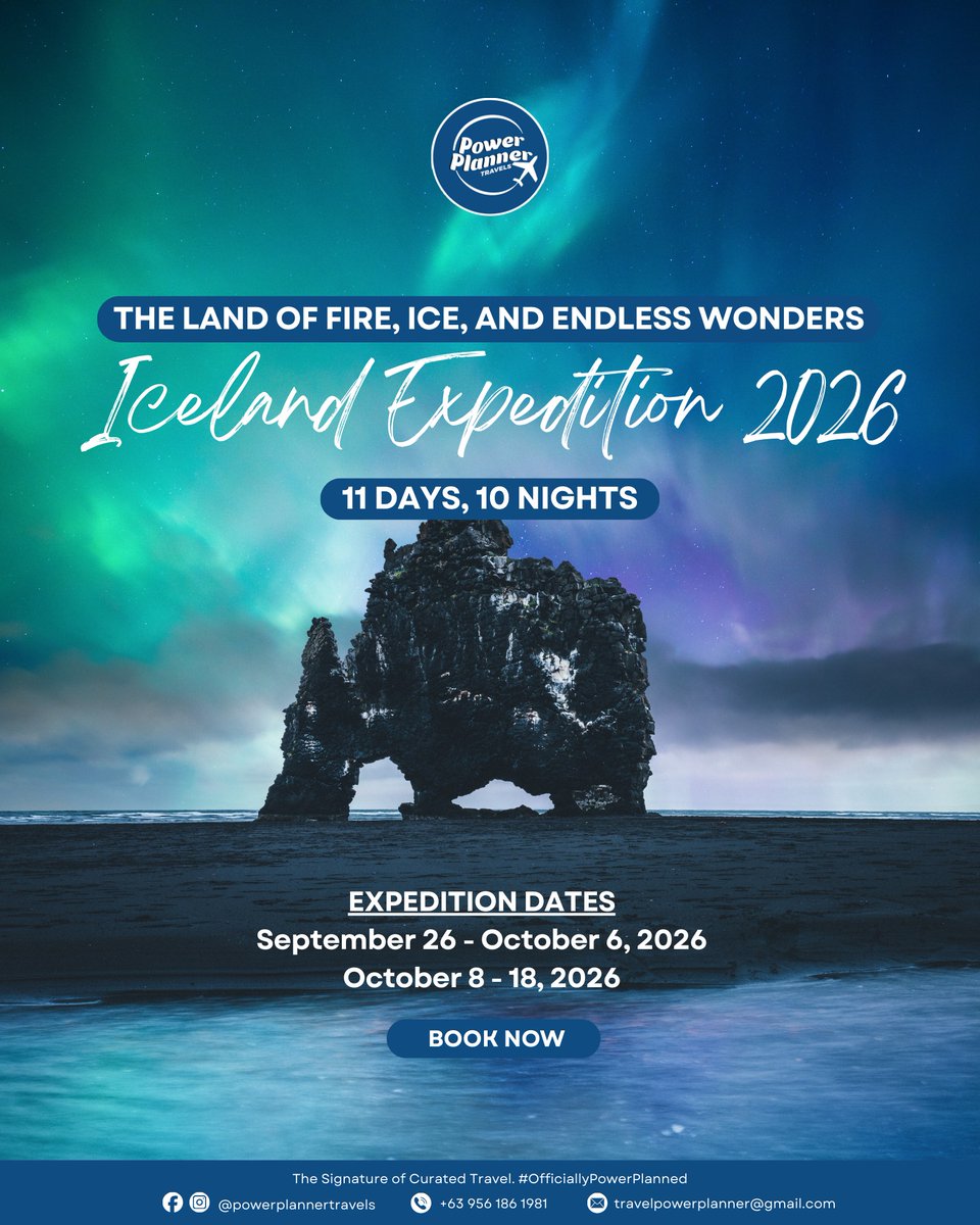 nipi_lemus's tweet photo. Iceland Expedition 2026 dates are out. Discover waterfalls, glaciers, ice caves, geothermal spas, and unforgettable landscapes. Limited slots available. DM us to reserve your place. https://t.co/dpC0uE1WRD
