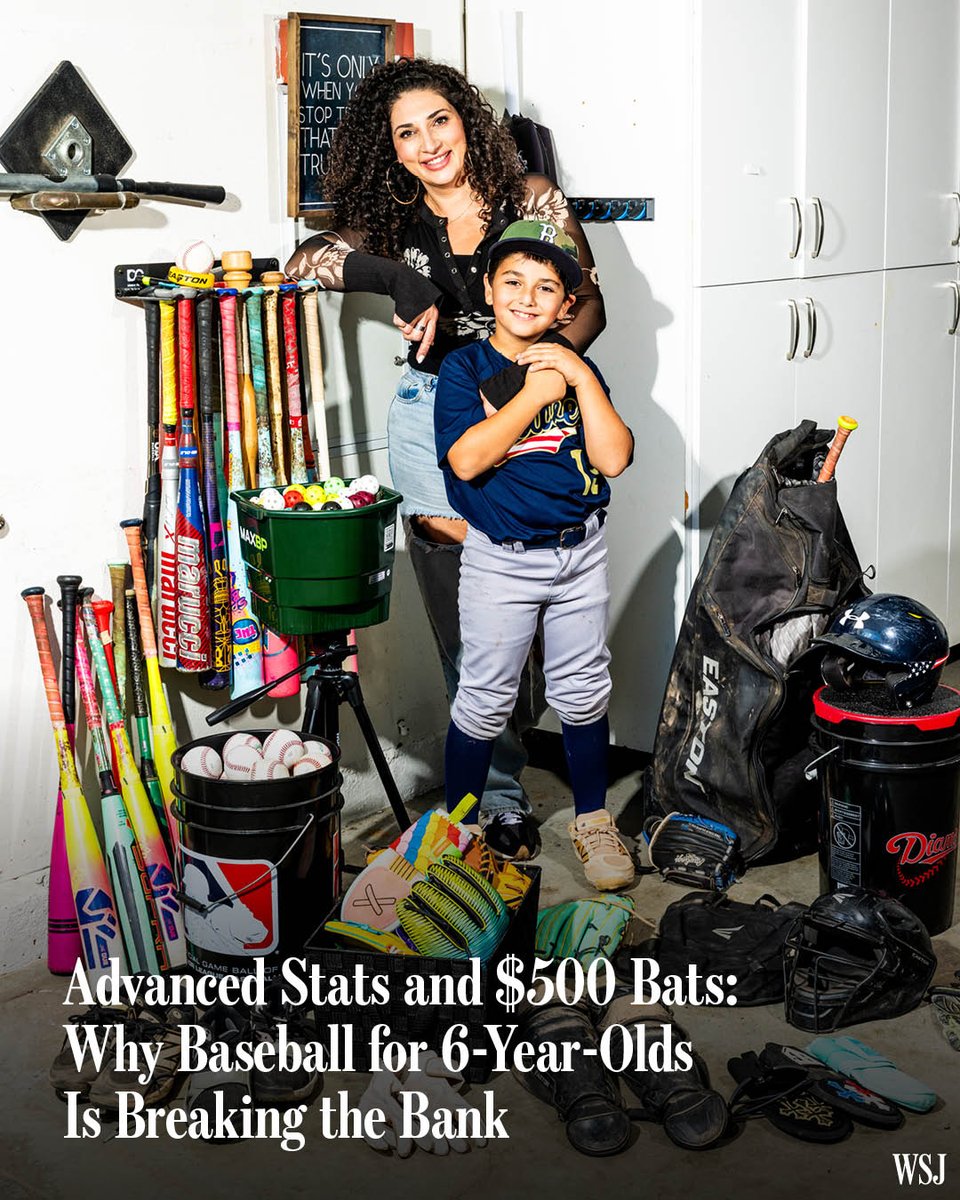WSJ's tweet photo. Spending $10,000 for a 6-year-old to play baseball: How America's pastime is turning into a sport for the rich. https://t.co/rUP8XeTO8M https://t.co/9PjQ3uTfYC