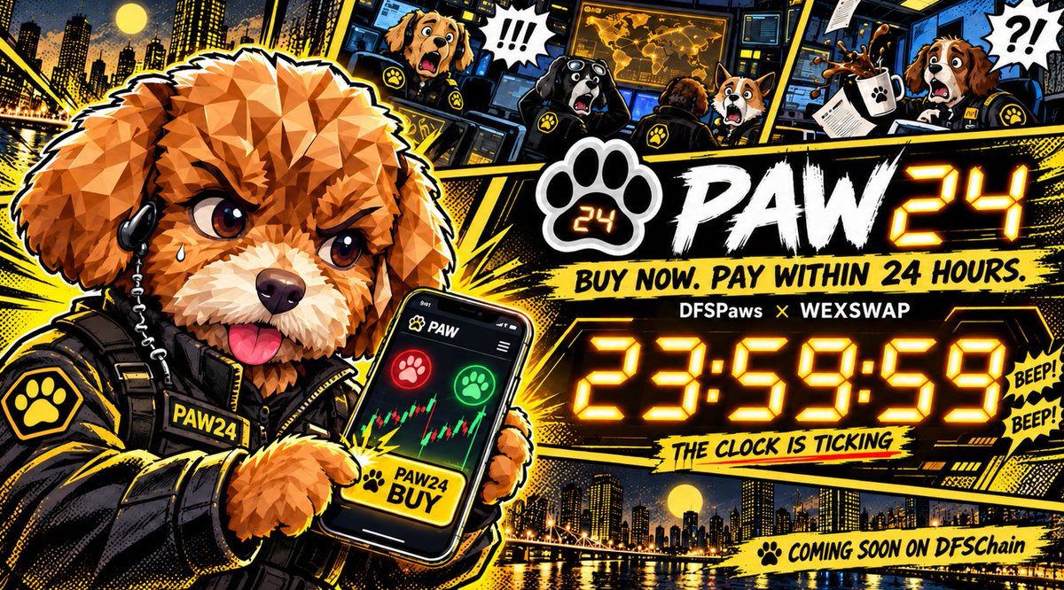 DFS_Chain's tweet photo. The countdown begins. 🐾⏱️

https://t.co/CIxUWub9F9

PAW24 is coming to DFSPaws: buy credit tokens and pay within 24 hours.

No cancellation fees. No penalties for repeated cancellations.

Now in preparation. https://t.co/hs430qhBAh