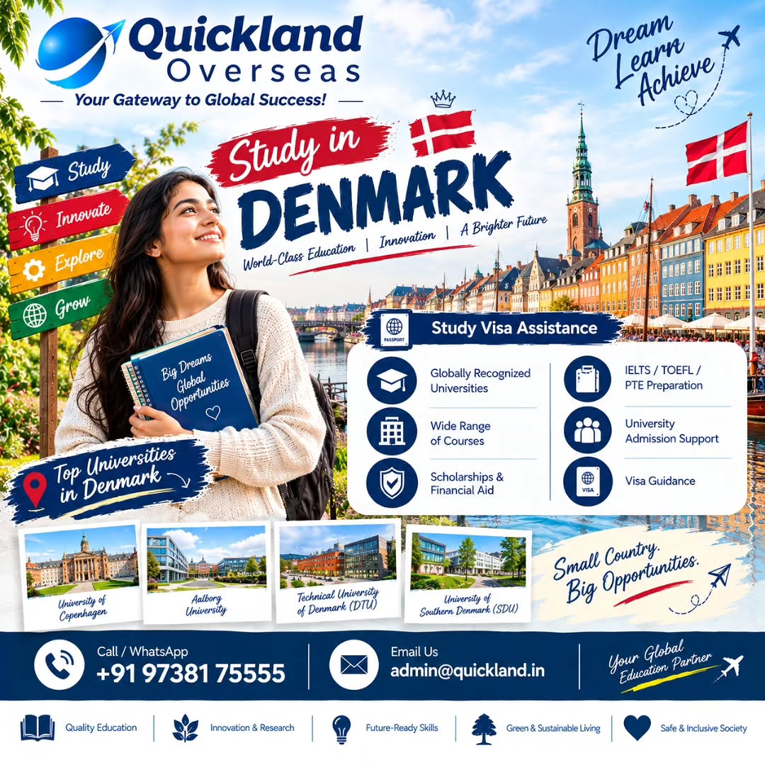 veckztar's tweet photo. Study in Denmark with Quickland Overseas. Explore recognized universities, diverse courses, scholarship guidance, test prep, admissions support, and visa assistance. Start your international education journey today. https://t.co/bka6nZcdco