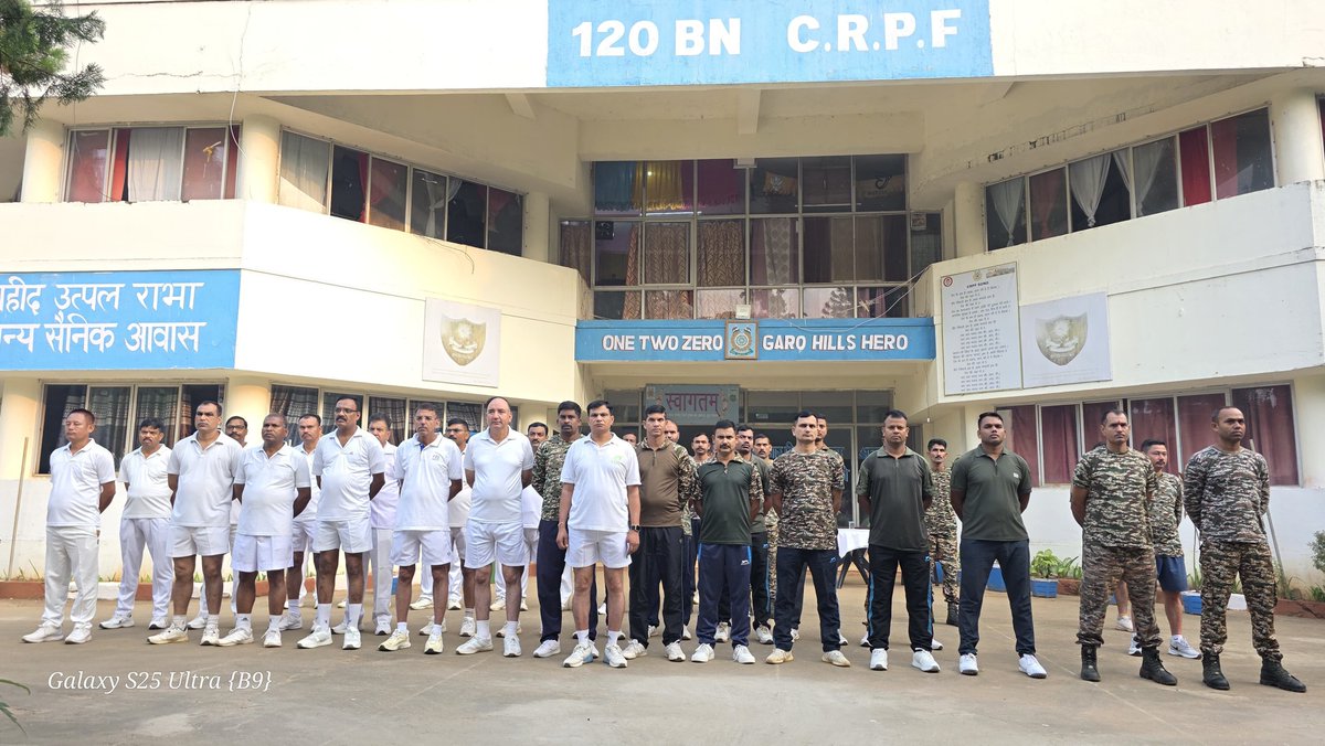 120Crpf's tweet photo. #120BN #CRPFIndia in continuation conducted the Fit India Freedom Run 7.0–2026 at HQ Tura, in West Garo Hills to promote the message “Fitness Ki Dose, Aadha Ghanta Roz”, encouraging jawans and citizens to dedicate at least 30 minutes every day to physical activity and fitness. https://t.co/8rQlJ87Cuk