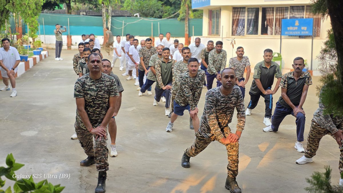 120Crpf's tweet photo. #120BN #CRPFIndia in continuation conducted the Fit India Freedom Run 7.0–2026 at HQ Tura, in West Garo Hills to promote the message “Fitness Ki Dose, Aadha Ghanta Roz”, encouraging jawans and citizens to dedicate at least 30 minutes every day to physical activity and fitness. https://t.co/8rQlJ87Cuk
