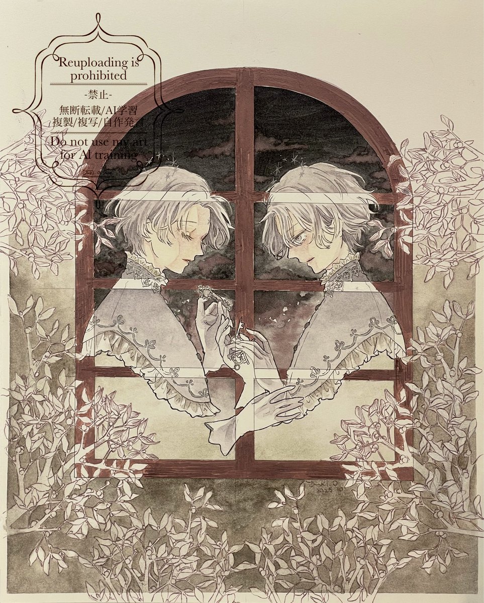 sp_yktp's tweet photo. 「秘密の部屋」
2026年10月製作

ウォーターフォード紙/水彩絵具、顔彩、W&amp;Nドローイングインク、ペーパーペースト

#きみがのこしたあいことば　出展作品 https://t.co/oqtq0WeLcb