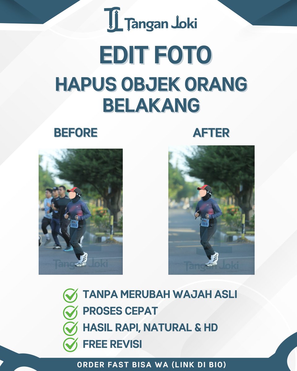tanganjoki99's tweet photo. HAPUS OBJEK ORANG DI BELAKANG FOTO✨
✔️ Hapus objek dengan rapi &amp; natural
✔️ Tanpa mengubah wajah asli
✔️ Hasil HD 
✔️ Proses cepat
✔️ Free revisi
Mau edit foto juga?
 💌Order via WA link ada di bio
#editfoto #zonauang https://t.co/9vkde0w81r