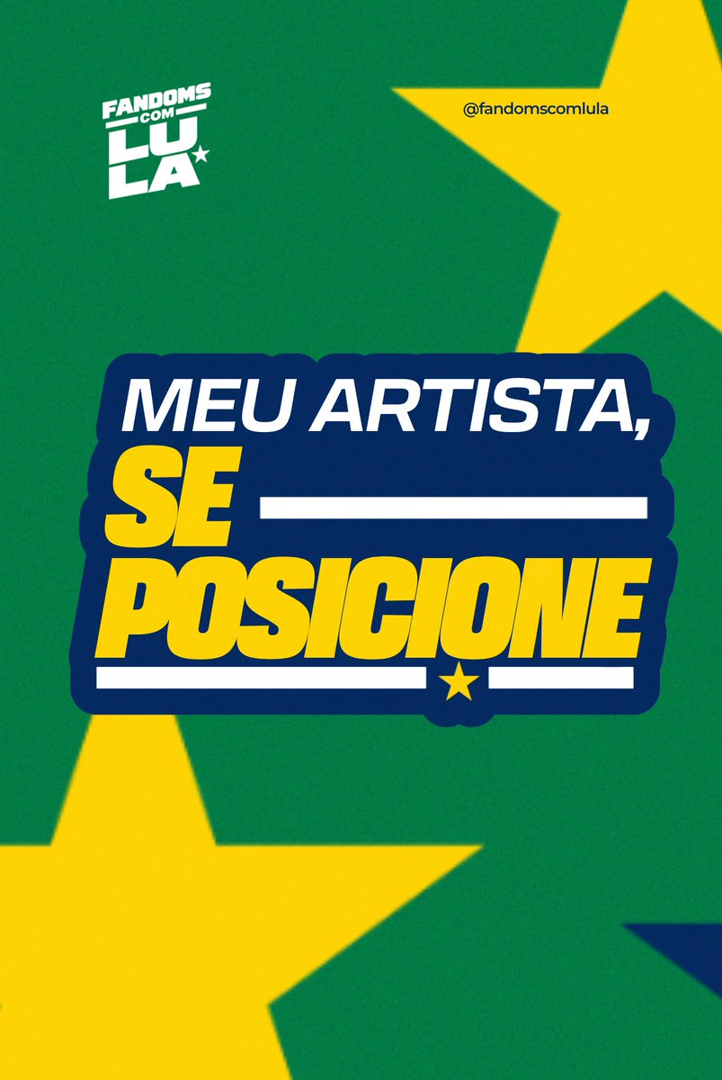 fandomscomlula's tweet photo. SEU ARTISTA SE POSICIONA?

A gente segue, ouve, assiste, compartilha, comenta, compra e dá audiência para quem admira.

Artistas, influenciadores e pessoas públicas têm alcance e influência. Então, qual é o posicionamento de quem você acompanha?

Marque seu artista e cobre um posicionamento.

#SeuArtistaSePosiciona #FandomsComLula