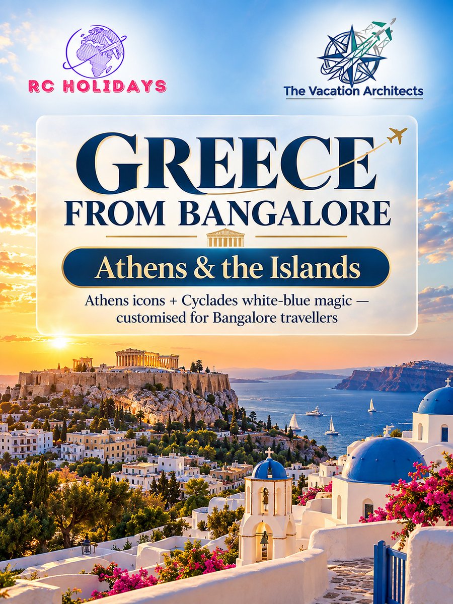 GamingSouth's tweet photo. Greece from Bangalore: Athens &amp; the Islands

Plan your Oct–Nov or winter escape with fewer crowds, golden light, and Cycladic charm. Athens, Santorini, island hopping, food, culture, flights, hotels and transfers, tailored to your dates. https://t.co/t5X2rkNKVQ