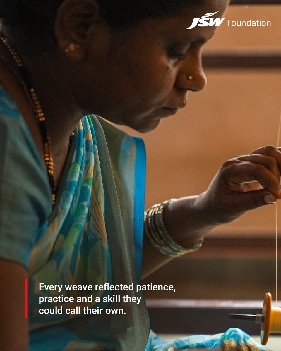 JSWFoundation's tweet photo. With every seed of cotton, begins a journey of possibility. Because for the women artisans of JSW Foundation's Bunkai, cotton becomes more than yarn or fabric.

It becomes a skill, a source of income, and a step towards greater independence. This World Cotton Day, we celebrate the journey from seed to livelihood, where every thread carries the possibility of a future that's #BetterEveryday.

#JSWFoundation #WorldCottonDay
