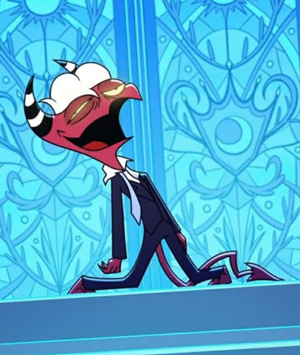 TheCartoonBase's tweet photo. Randy, the palace guard, has died in Helluva Boss.

“He’s leaving us, sweetie. Dying like a coward!” - his wife https://t.co/Q4S0HFV87B