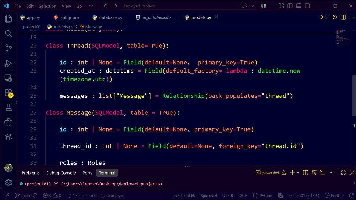 Nik_Coding10's tweet photo. Upgraded my AI backend from goldfish memory to true chatbot status. 🐠 ➡️ 🐘

https://t.co/BnLuhiXFj7

Just implemented Thread &amp; Message models to persist chat history and context.

 #TechCommunity #WebDev #ArtificialIntelligence #Coding https://t.co/Qe80vs6AC0