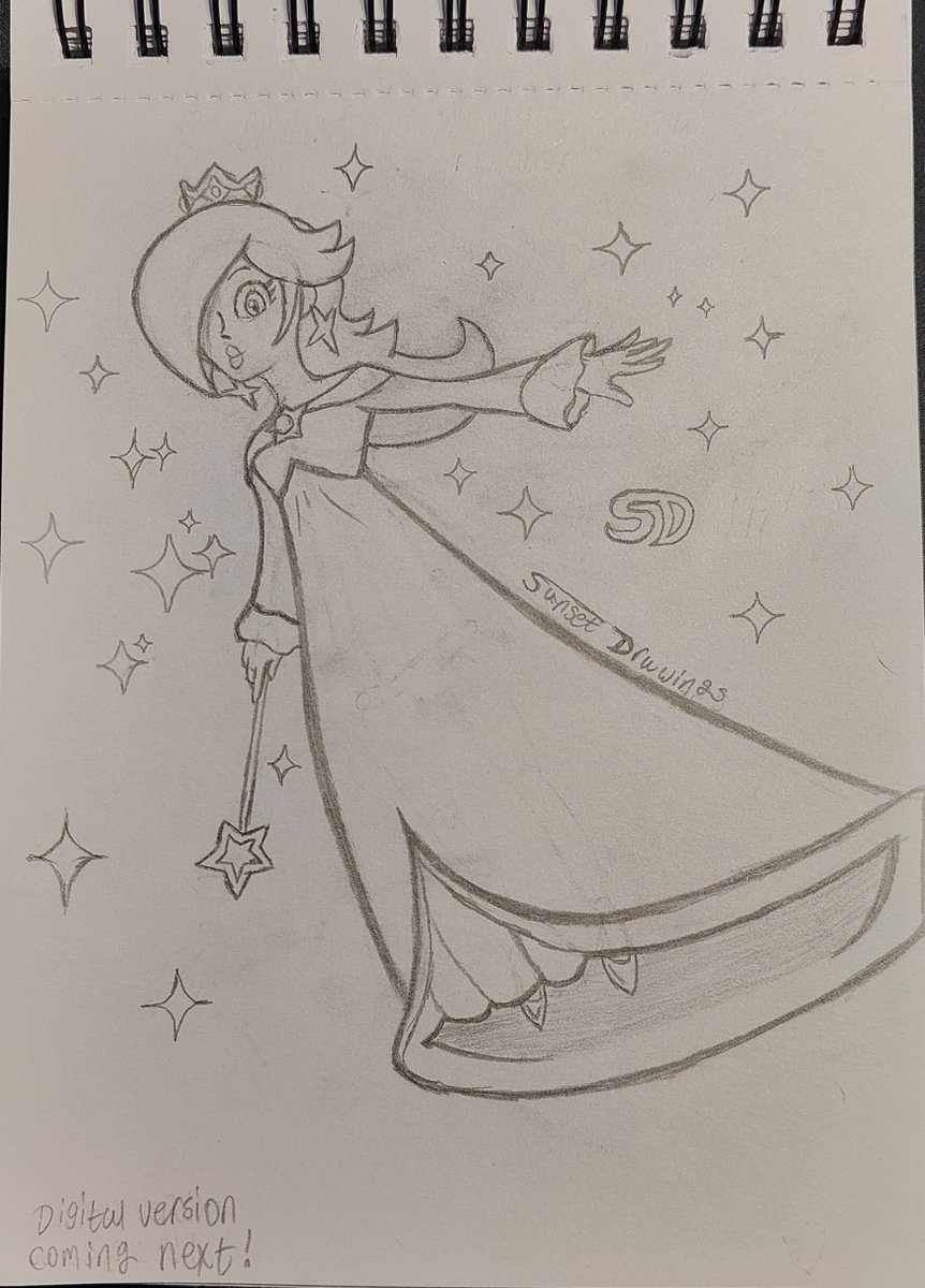 SunsetDrawings_'s tweet photo. Saw that there's a new Rosalina render that had came out recently (only thing is that the image is low quality) so I did a redraw of it

#Rosalina #Mario #Nintendo https://t.co/1nE3aMXtdt