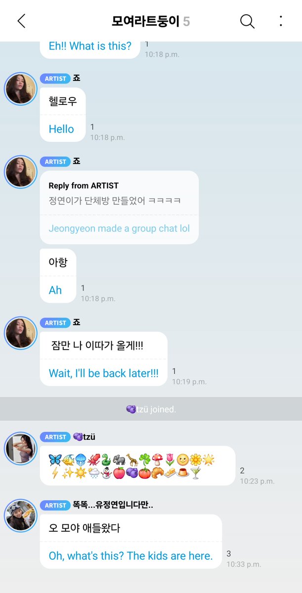 godmitzu's tweet photo. The TWICE group chat has now ended after an hour. Only Nayeon, Jeongyeon, Jihyo, and Tzuyu joined in time 😭 https://t.co/ATfZMviy71