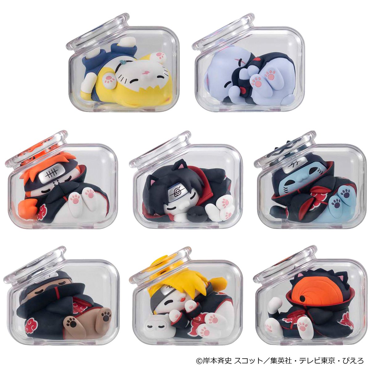 megahouse_tori's tweet photo. 【#NARUTO】

◤商品ページ公開！◢

🌙━━━━━━━━━━━
MEGA CAT PROJECT 
NARUTO-ナルト- 疾風伝 
おやすみニャルト！
あつまれ”暁”編 その2
━━━━━━━━━🐈💤

小瓶の中でトロけているニャルトたちがかわいいシリーズに
”暁”編 その2が登場メガ☽🐈💤

⏰予約開始は10月8日(木)

予約情報は当アカでお知らせメガ！
https://t.co/XehVMRrDYK

#ナルト #MEGACATPROJECT