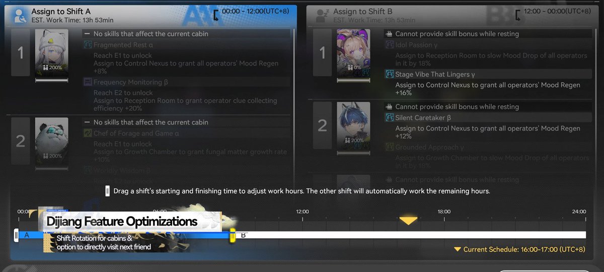 NandeskaW's tweet photo. How did Endfield have QOL that OG Arknights really need man.

Base Auto-rotation, you can even set timer/shifts as you like. Why is this not on OG AK bruh. Is the base still in the freaking beta lmao https://t.co/QaF1tdhKky