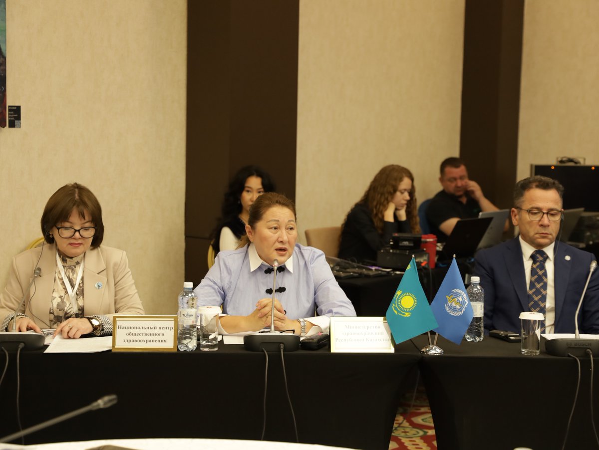 WASH_FOR_HEALTH's tweet photo. Under way in Astana 🇰🇿, 6–8 Oct: a national workshop on strengthening WASH in health care facilities through #WASHFIT. @WHO, @WHO_Europe and national partners are working together to turn assessment into action for safer, more resilient care. https://t.co/kZKWVkD8gq