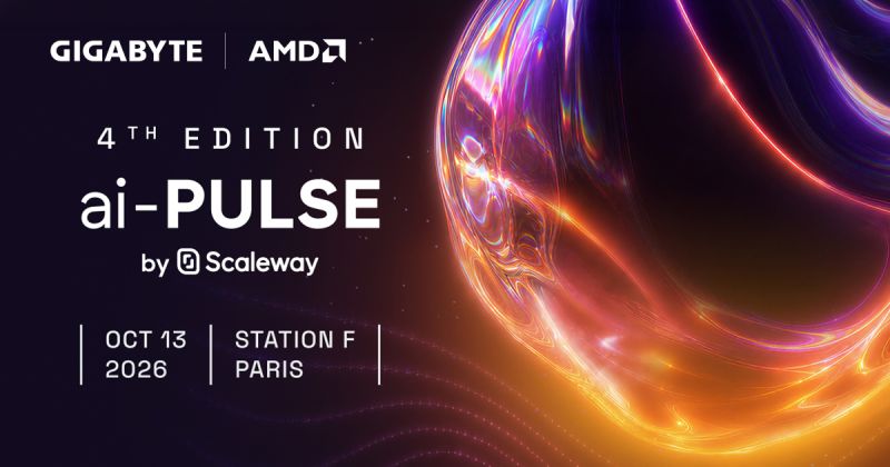GigaComputing's tweet photo. GIGABYTE is heading to ai-PULSE 2026 at Station F in Paris on October 13! 🇫🇷

Stop by our booth to see two AMD-powered platforms in action: the G4L3-ZX1 with 8x liquid-cooled AMD Instinct MI355X GPUs and the G295-D21 SP7 server with PCIe Gen6 GPU support for next-gen AI and HPC.

👉 https://t.co/mwHNbeodBI

#GigaComputing #AMD #AMDInstinct #MI355X #aiPULSE #Paris