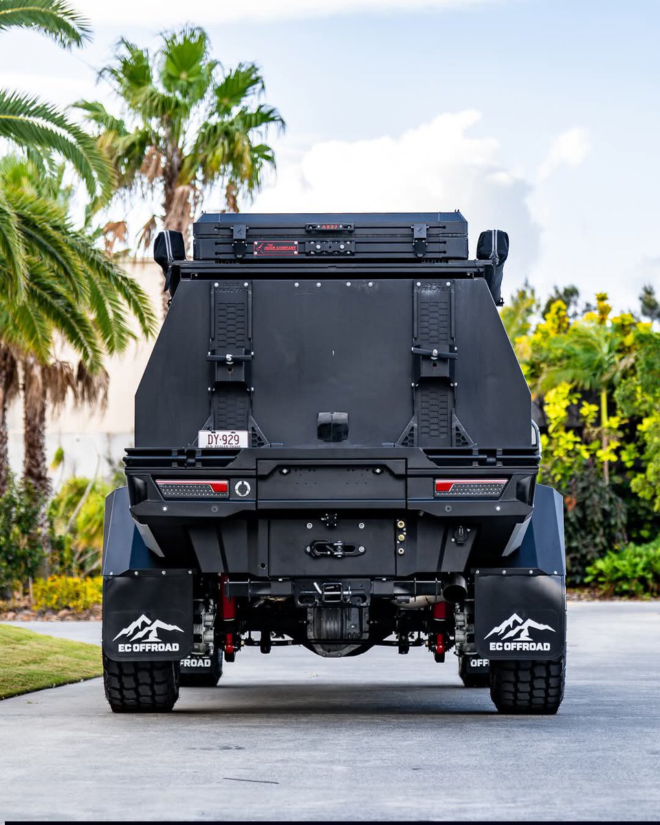 JaMtoka's tweet photo. Ford F450 built by EC Offroad: 
✅ Baja Designs lighting on the EC rack and in the Outback Kitters Bar ✅ Bush Company AX27 Rooftop Tent with a Clevershade Awning
✅ Goodyear G275 MSAs on Forged Buckstop Truckware Wheels with LiquidSpring at the rear https://t.co/XldFbdzy57
