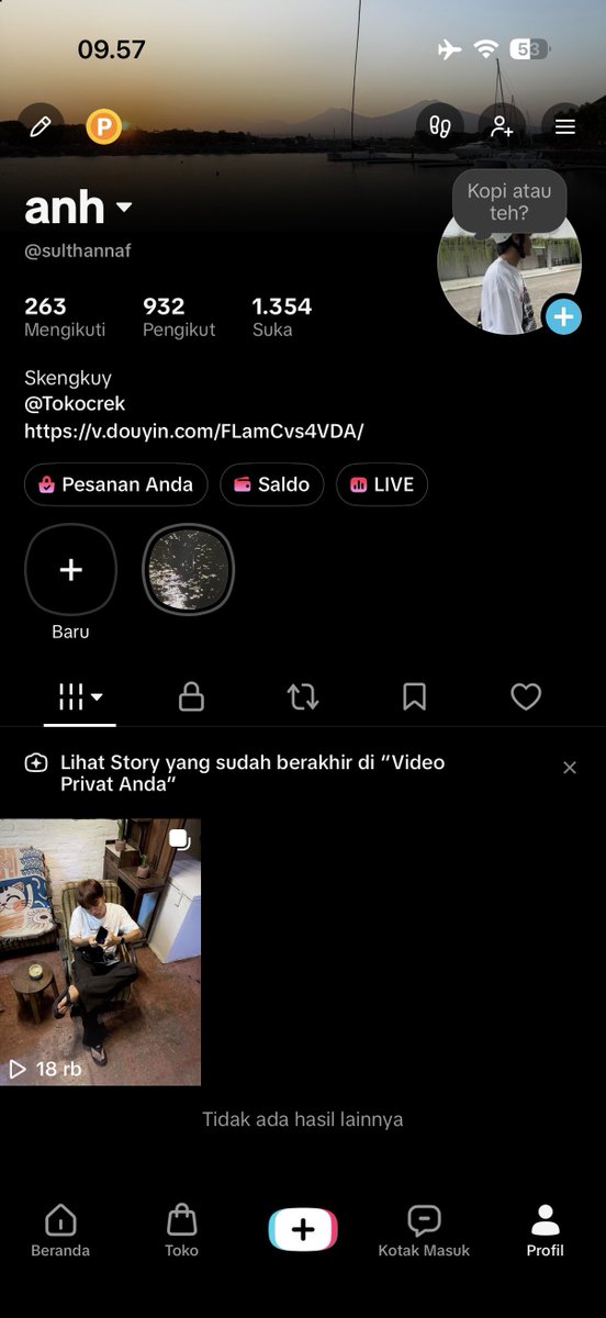 sulthannaf's tweet photo. tiktok banner, hapus semua repost an https://t.co/QY9G9W3APf