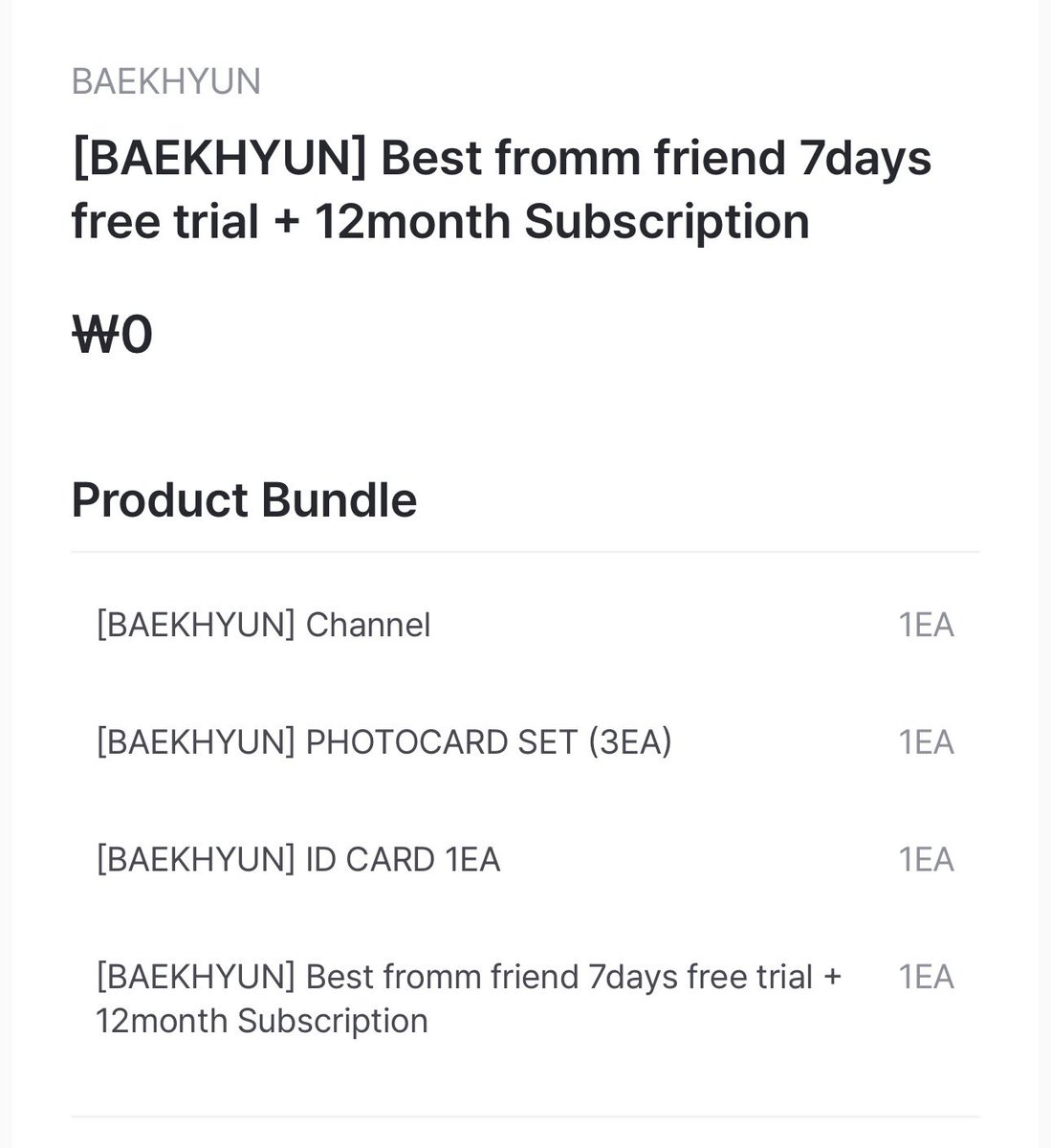 Ace_BBH's tweet photo. Btw!! There's a 7 days free trial event for the opening of Chen, Baekhyun, and Xiumin's fromm chat!! You'll be able to get Photocard Set and ID Card too! There's a monthly subscription option and yearly subscription option 🥹🤍 https://t.co/MwW3nPqdJi