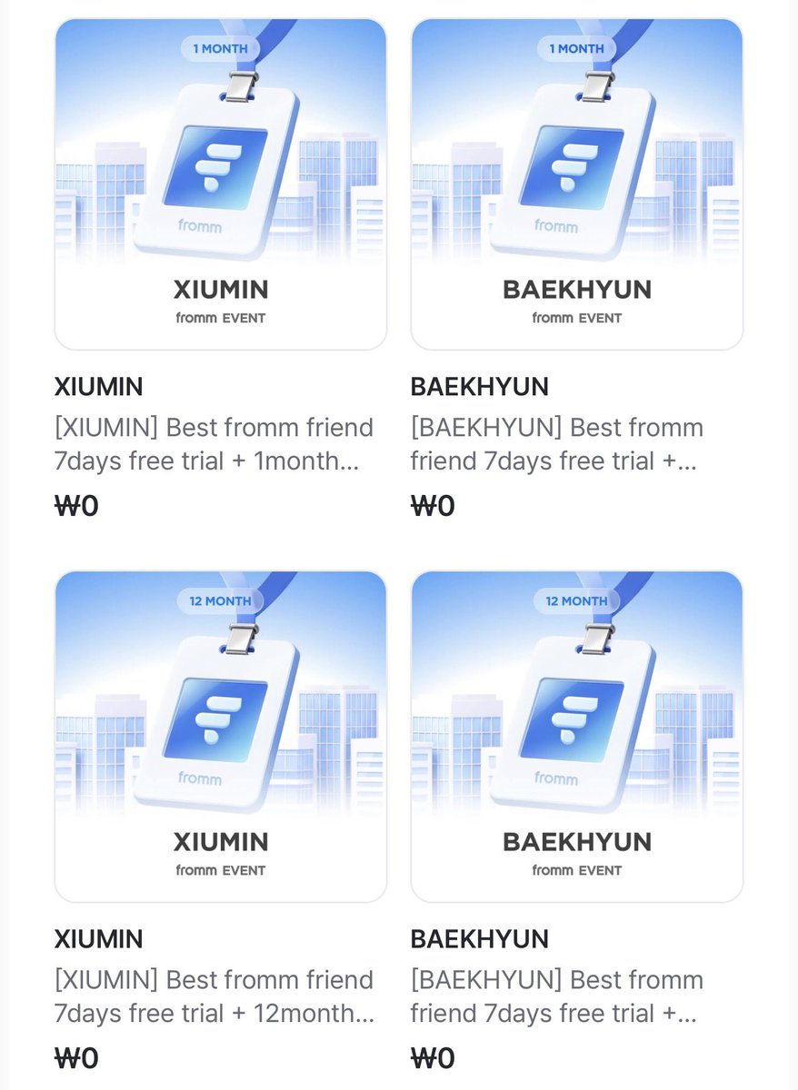 Ace_BBH's tweet photo. Btw!! There's a 7 days free trial event for the opening of Chen, Baekhyun, and Xiumin's fromm chat!! You'll be able to get Photocard Set and ID Card too! There's a monthly subscription option and yearly subscription option 🥹🤍 https://t.co/MwW3nPqdJi