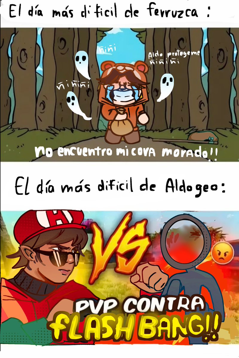 S0op_Mmmm's tweet photo. Me dan miedito los flash bang, parecen screamer 😔 #aldofanart https://t.co/o54TYWotSd