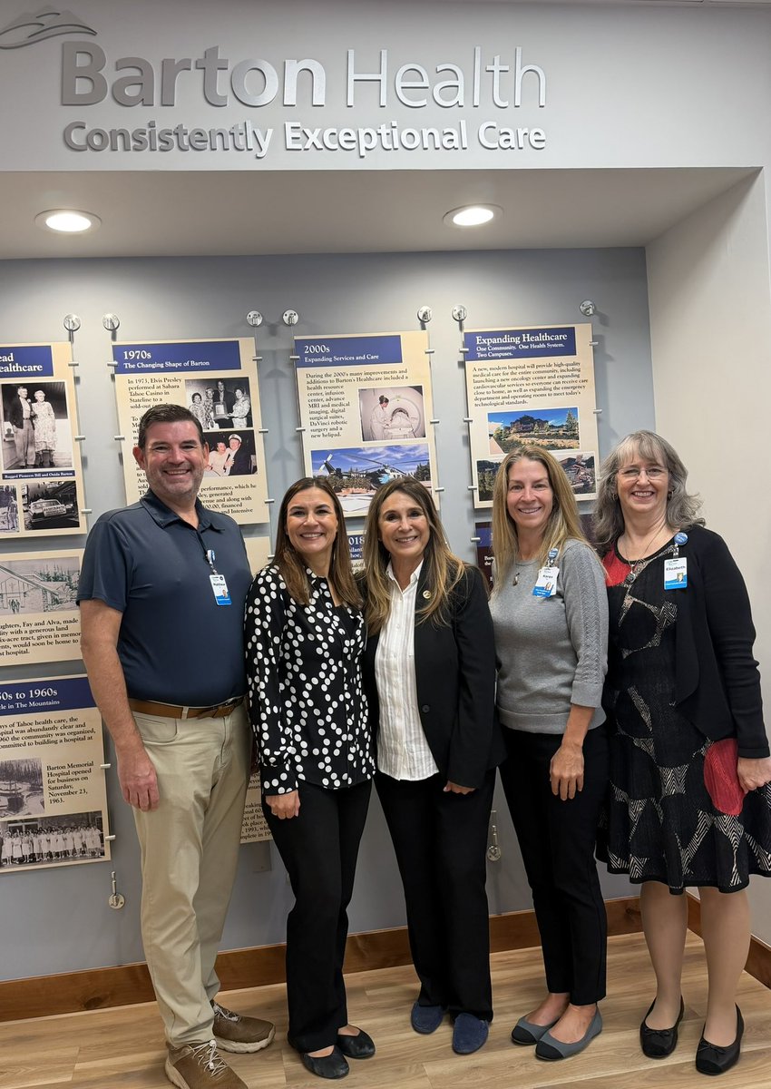 VictoriaDseaman's tweet photo. Regional Director Victoria Seaman met with Barton Health in Lake Tahoe to discuss the great things happening at @HHSGov . 
For more than 60 years, Barton has grown alongside the community—and that commitment continues.
With two campuses and a new modern hospital in the works, Barton is expanding access to high-quality care and advanced technology for the future.