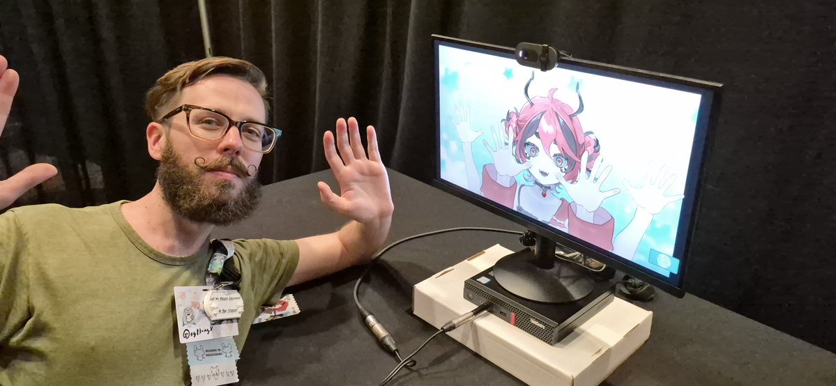 Mr__Strings's tweet photo. Late to post, but #moshiexpo was a fantastic weekend!

It was great to catch up with friends, and I got to meet some of the best vtubers to ever do it https://t.co/A4AbKR5nVx