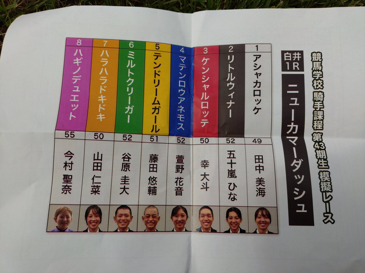 daiyui1208's tweet photo. 模擬レースに参加する現役ジョッキーは

1R 丹内祐次・原優介
2R 今村聖奈

です！

幸大斗騎手の目標とする騎手はやはり父 https://t.co/QMIFqRxpI7