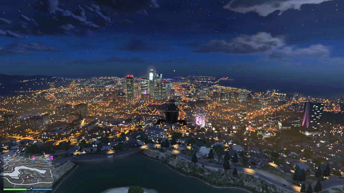 iRO16NAMi's tweet photo. 今更ながらGTA5！
夜景が綺麗でヘリコプターたのしい🚁 https://t.co/ls32oDQGYB