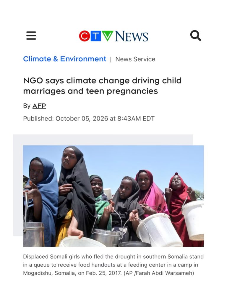 Ktykzk's tweet photo. @junonewscom And over here we got climate change being blamed for child marriages and teen pregnancies. https://t.co/l5CrJ4CkB1