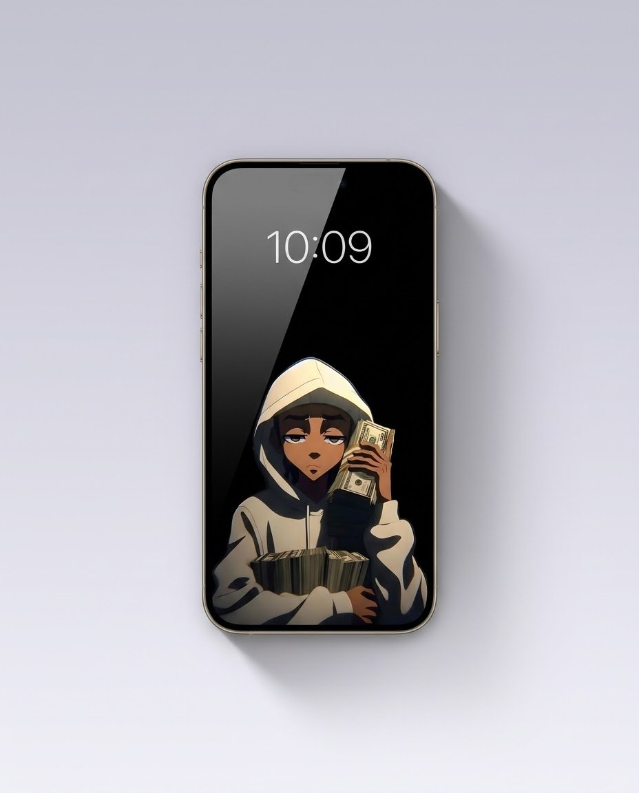Moodyabstract's tweet photo. Mind on the money. 💸🖤
Dark street-style Riley Freeman setup for a bold OLED look. Clean and minimal lock screen aesthetic. 📲✨
📲 Save &amp; Bookmark this post for your lock screen!
#PhoneWallpaper #RileyFreeman #TheBoondocks https://t.co/A6idveJy4C