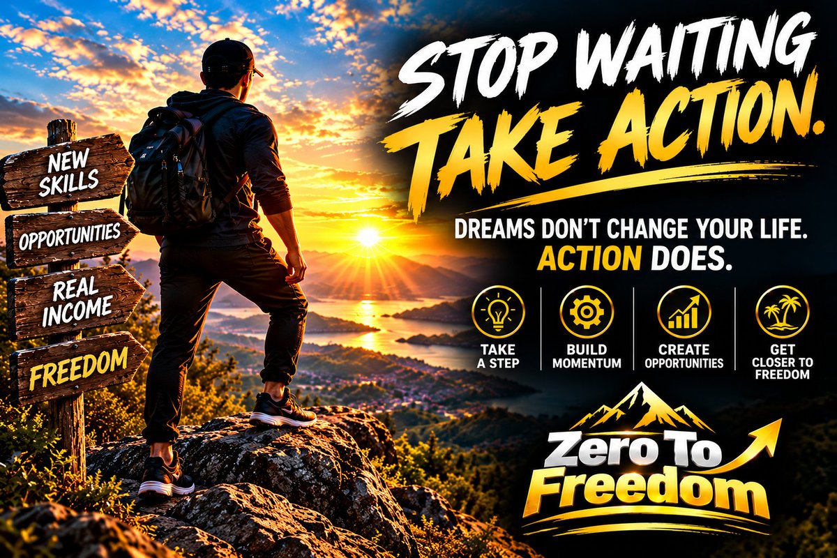 visleon's tweet photo. 🔥 Stop waiting for the perfect moment.
Dreams don’t change your life. ACTION does.
Take one step. Build momentum. Keep moving.
Your future starts with what you do TODAY. 🚀
👇 Start here:
https://t.co/CdXITVxXz6
#ZeroToFreedom #TakeAction #StartToday https://t.co/pKtb63VEi5