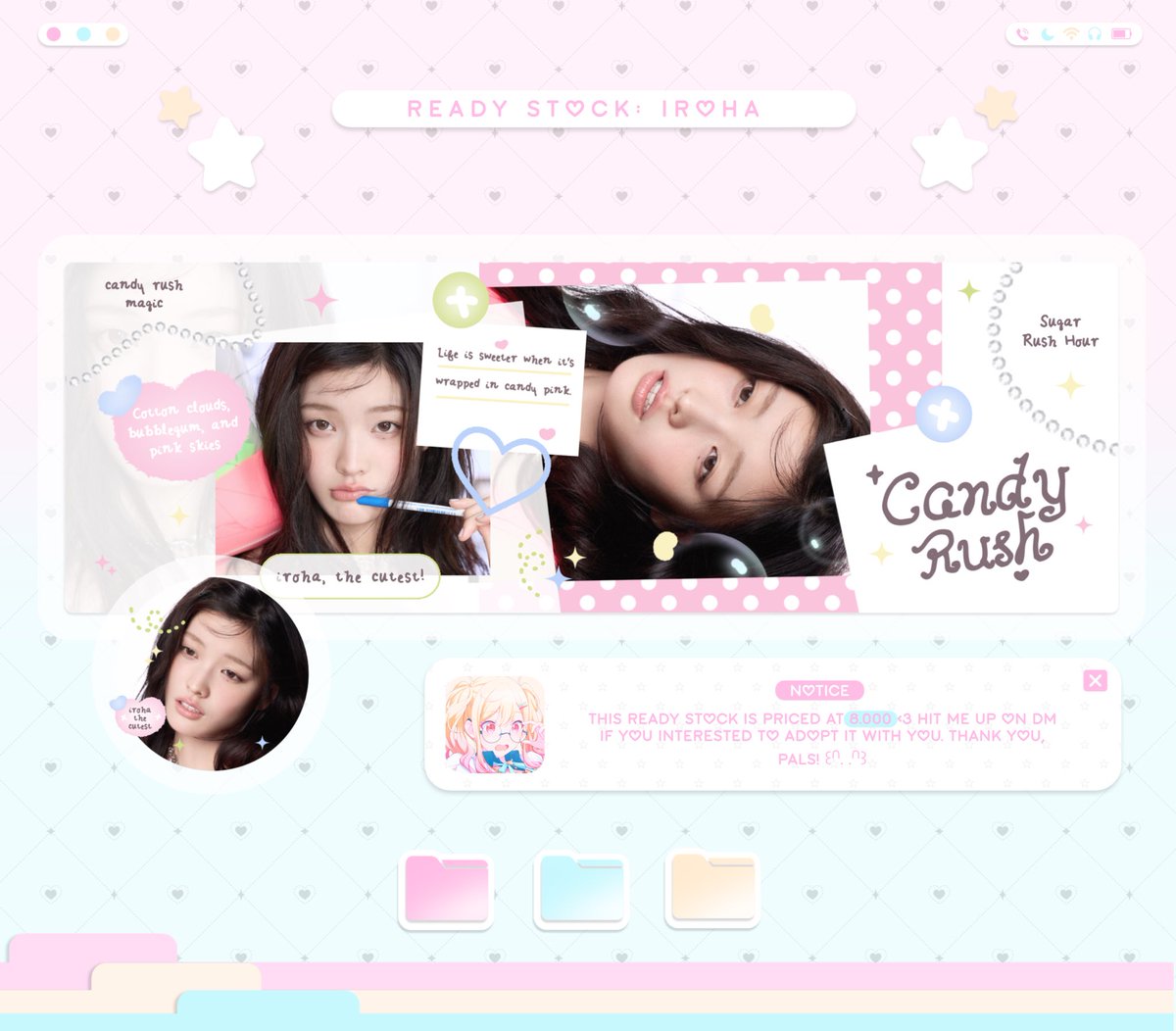 aerriette's tweet photo. ꒰ᐢ. .ᐢ꒱₊˚⊹ kindly repost please, thanks ♡

hi manteman, aku ada ready stock illit: minju, wonhee, iroha, yunah, yg bisa ditake dari sekarang lewat dm atau teleku ( https://t.co/cFUUBeQKB7 ) yaa. tolong mt aku setelah dm ya karna dm nya suka delay T __ T

#zonauang #zonaba https://t.co/1FeLYuasBU
