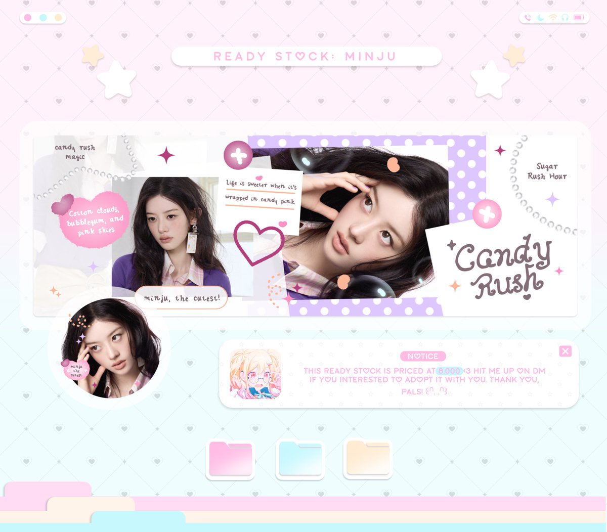 aerriette's tweet photo. ꒰ᐢ. .ᐢ꒱₊˚⊹ kindly repost please, thanks ♡

hi manteman, aku ada ready stock illit: minju, wonhee, iroha, yunah, yg bisa ditake dari sekarang lewat dm atau teleku ( https://t.co/cFUUBeQKB7 ) yaa. tolong mt aku setelah dm ya karna dm nya suka delay T __ T

#zonauang #zonaba https://t.co/1FeLYuasBU