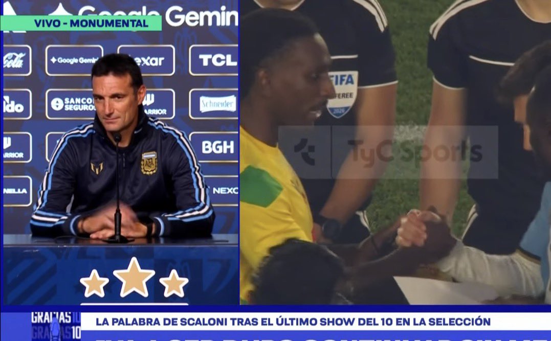 AlbicelesteTalk's tweet photo. 🚨😅 Lionel Scaloni: "How do you say that word? AURA is it? Yes, I've never seen anything like that Leo Messi has. 

"What he generates isn't seen by anyone, so this is what we will miss. 

"We will build a new team, but this feeling will not be there anymore and it's hard to grasp."