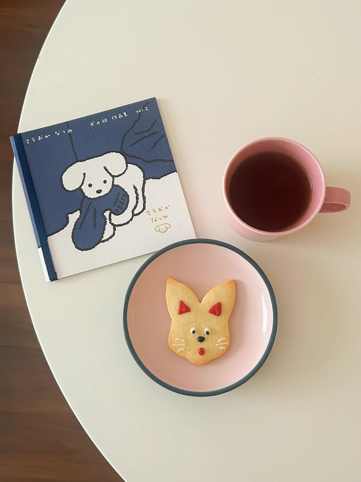油絵 ぷーちゃんセレナーデ ピクニックに行くキュートなわんちゃんの