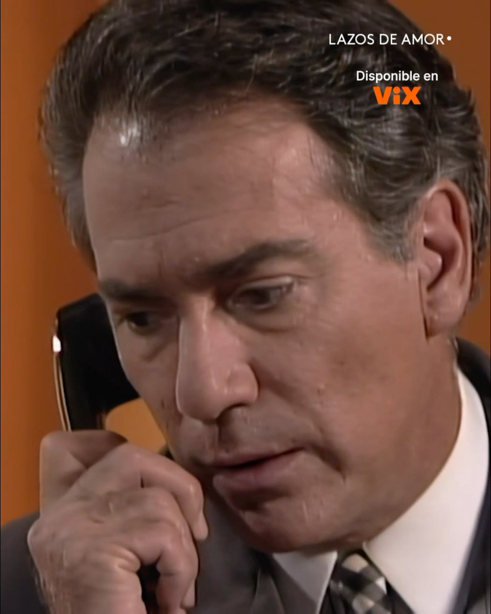 A man in a suit holds a phone to his ear with a serious expression. Text overlays read "LAZOS DE AMOR • Disponible en ViX," indicating this is a promotional image from the telenovela featuring actor Otto Sirgo, who the post honors following his passing.