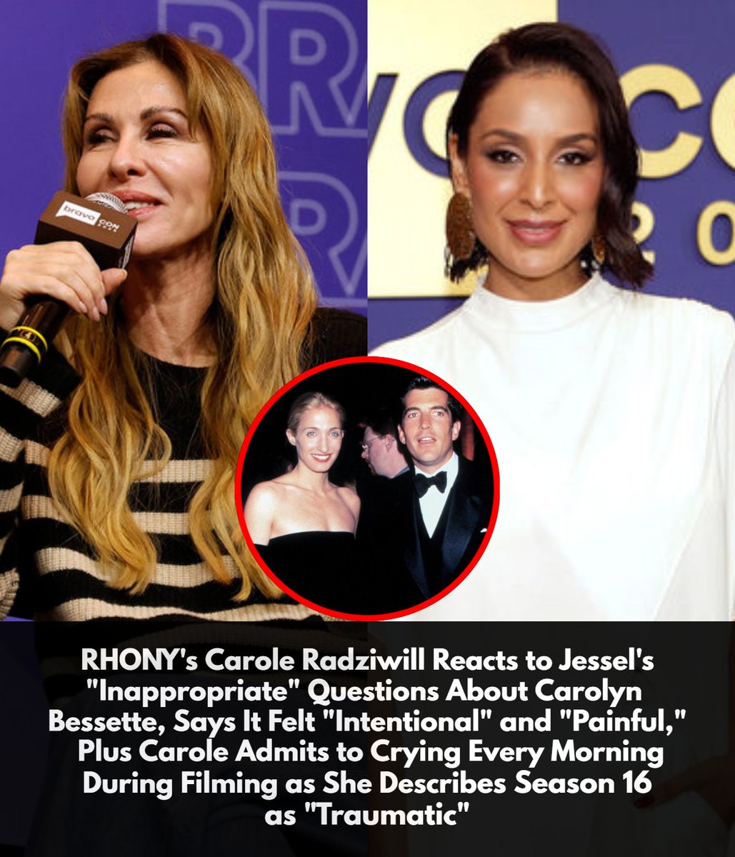 RealityBlurb's tweet photo. 'RHONY' star Carole Radziwill reacts to Jessel Taank's "inappropriate" questions about Carolyn Bessette as she says it felt "intentional" and "painful," plus Carole admits to crying every morning during filming as she describes season 16 as "traumatic" #RHONY
https://t.co/ID8FckRIkL